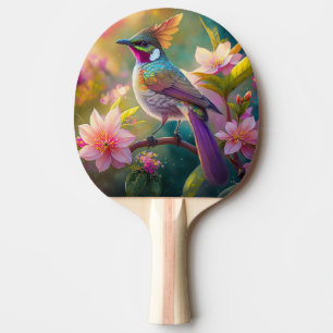 Raquete De Ping Pong Pássaro Fantástico Laranja Cotoso Arco-Íris