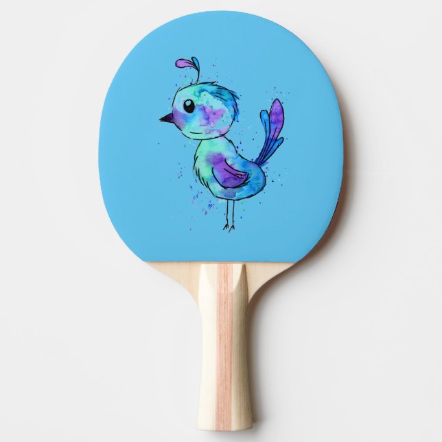 Raquete De Ping Pong Pássaro Pequeno Azul e Puro (Frente)