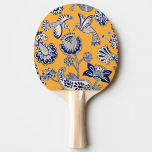 Raquete De Ping Pong Pássaros Paisley Flores Padrão de Vintagem