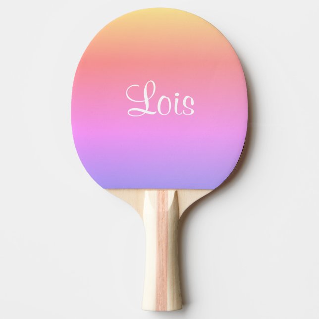 Raquete De Ping Pong Pastel Rainbow Pink Purple Yellow 4Lois (Nome) (Frente)
