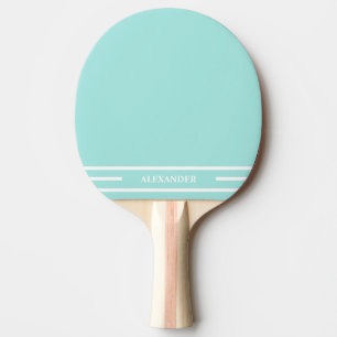 Raquete de Ping Pong Pastel Turquesa e Branco com 
