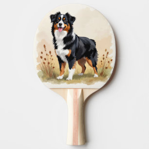 Raquete De Ping Pong Pastor australiano Black Tricolor Aussie Dog