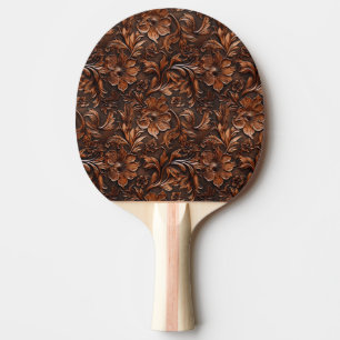 Raquete De Ping Pong Patilha de Ping Floral de Couro Arrefecida