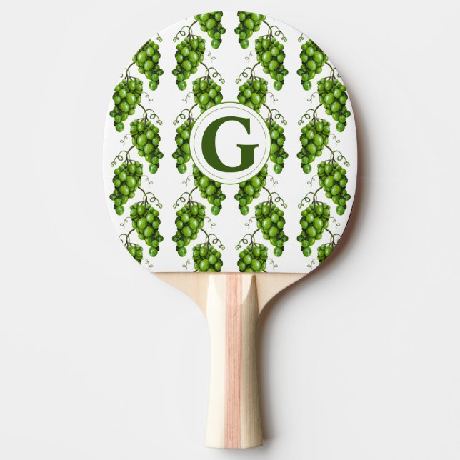 Raquete De Ping Pong Patilha de Pino das Uvas Verdes (Frente)