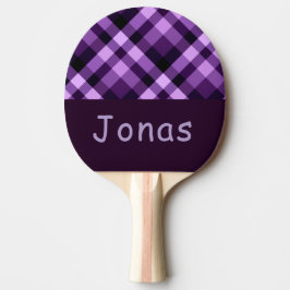 Raquete De Ping Pong Patilha do pino do Xadrez roxo de ameixa Monograma
