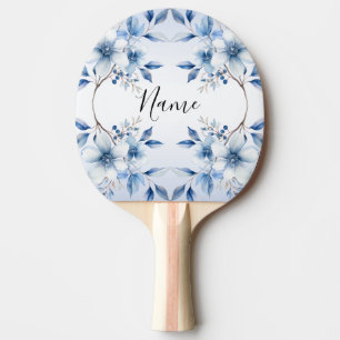 Raquete De Ping Pong Patilho do Pino das Flores Azuis Botânicas