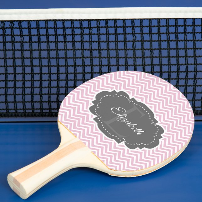 Raquete De Ping Pong Patilho Pong Personalizado Ping Chevron Rosa (Insitu)