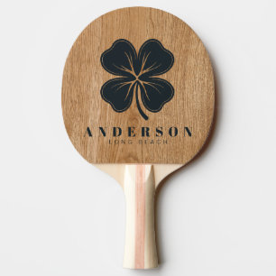 Raquete De Ping Pong Pau de Pinho do Campo Trevo de Quatro Folhas com N