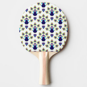 Raquete De Ping Pong pavão exótico retro de india