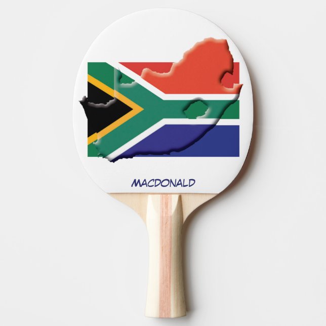 Raquete De Ping Pong PAVILHÃO E MAPA DA ÁFRICA DO SUL Personalizados (Frente)