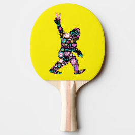 Raquete De Ping Pong Paz Amor Pé Grande Hippie Divertido Amante do Pé G