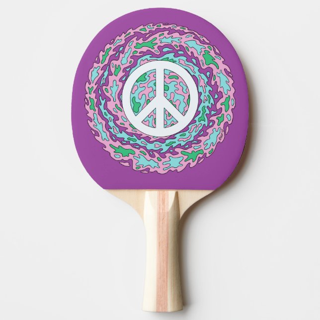 Raquete De Ping Pong Paz psicodélica (Frente)