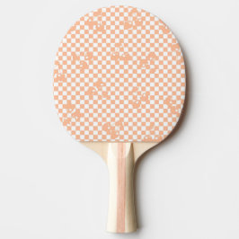 Raquete De Ping Pong Peach Fuzz Cherry Gingham Patterno