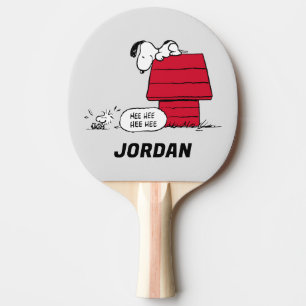 Raquete De Ping Pong PEANUTS Padrão vermelho e preto Adicione seu n