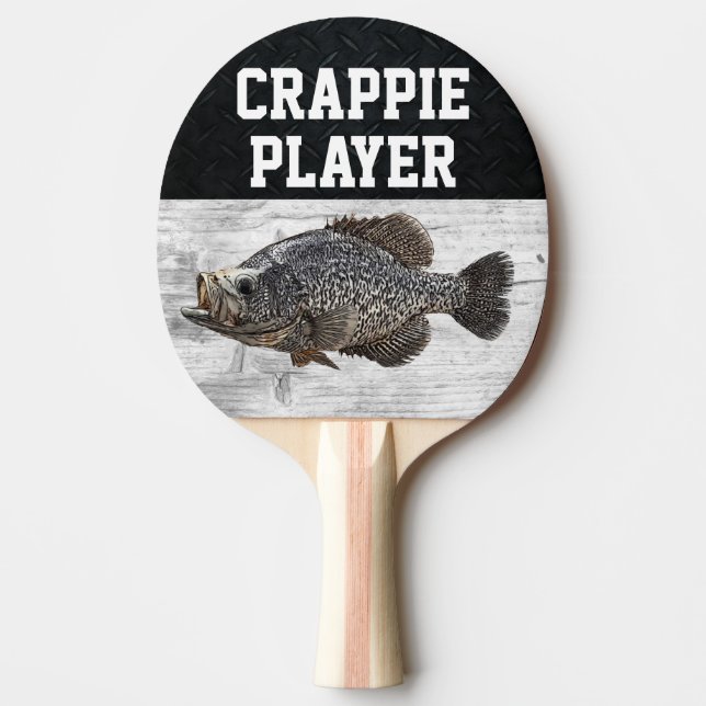 Raquete De Ping Pong Peão Engraçado, Jogador de Crappie de Pesca, Fala- (Frente)
