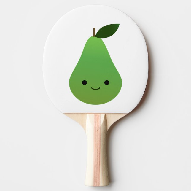 Raquete De Ping Pong Pear Sorridente de Kawaii Cute (Frente)
