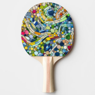 Raquete De Ping Pong Pebbles - Arte Mosaica Colorida