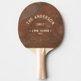 Raquete De Ping Pong Pedra de Areia Marrom Antiga Nome da Família à Bei