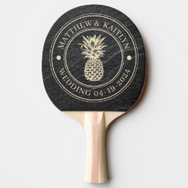 Raquete De Ping Pong Pedra de Granito Preto Abacaxi Nomes de Casamento
