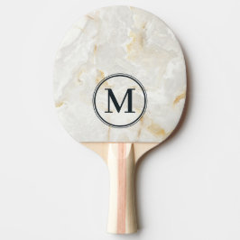 Raquete De Ping Pong Pedra de Mármore Calacatta Gold Monograma