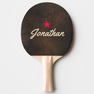 Raquete De Ping Pong Pedra Monazita Marrom Escuro Assinatura Estrela Vi