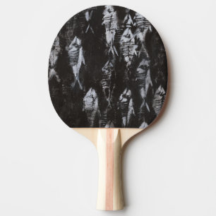 Raquete De Ping Pong Peixes Brancos Fósseis em Fundo Preto