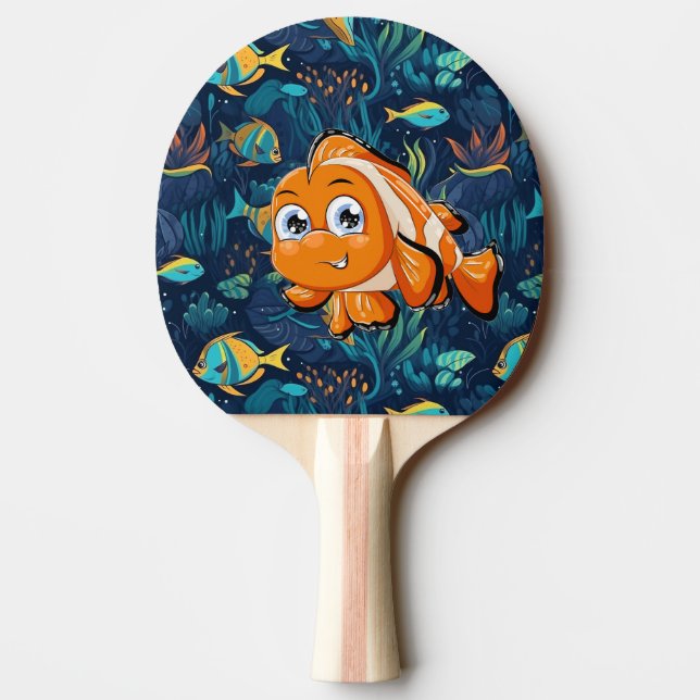 Raquete De Ping Pong Peixes Tropicais (Verso)