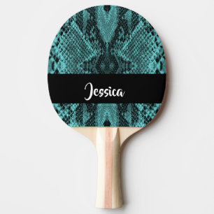 Raquete De Ping Pong Pele de cobra azul texturizada