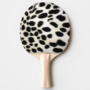 Raquete De Ping Pong Peles Dalmáticas Personalizam Textura Preta e Bran