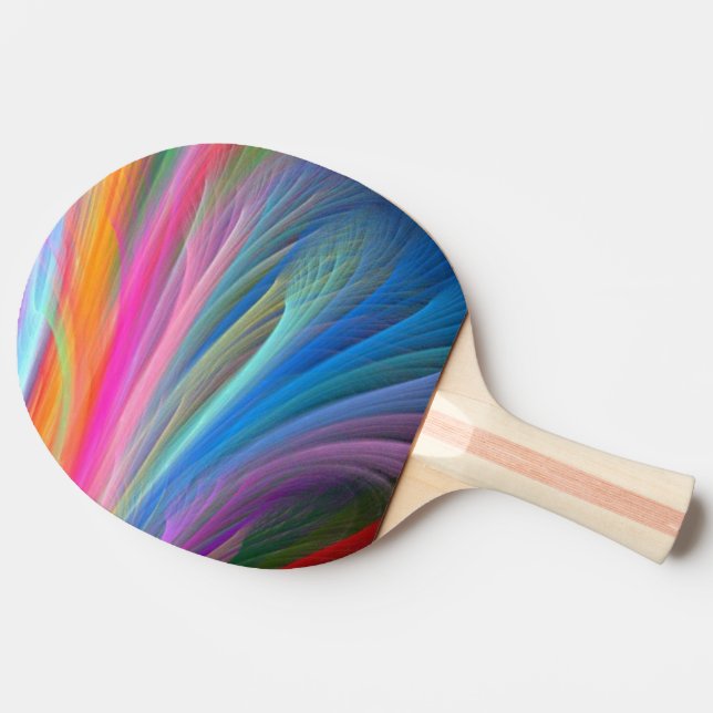 Raquete De Ping Pong Penas de Cores de Arco-Íris (Lateral)