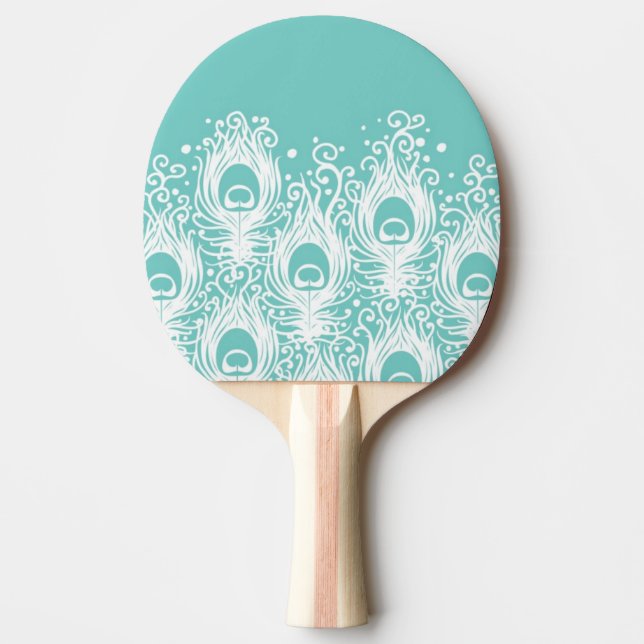Raquete De Ping Pong Penas macias do pavão (Frente)
