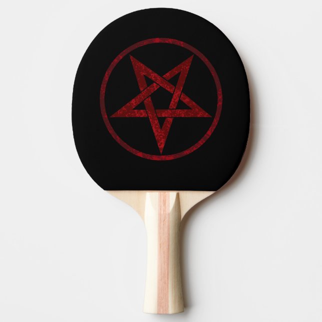 Raquete De Ping Pong Pentagrama do diabo vermelho (Frente)