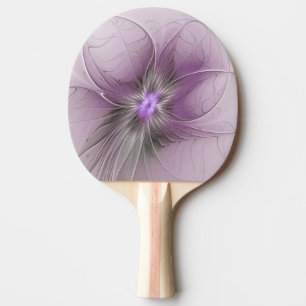 Raquete De Ping Pong Pequena Beleza Moderno Cinza Mauve Arte Fractal Fl