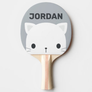 Raquete De Ping Pong Pequeno Gato Bonito com Nome Personalizado