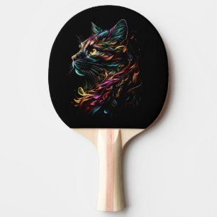 Raquete De Ping Pong Perfil Felino Estatuado