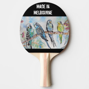 Raquete De Ping Pong Periquito Australiano Passaro Feito Em Melbourne A