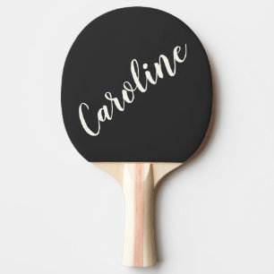 Raquete De Ping Pong Personalização Exclusiva de Caligrafia Chic Black 