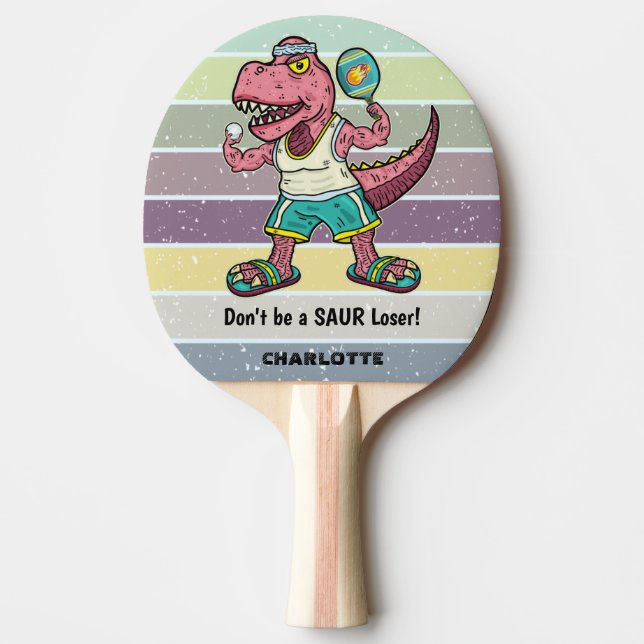 Raquete De Ping Pong Personalização Retroativa Funny Tyrannosaurus Rex  (Frente)