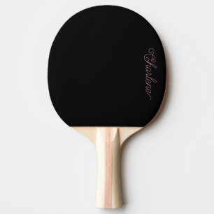 Raquete de Ping Pong Personalizada Preta e Rosa