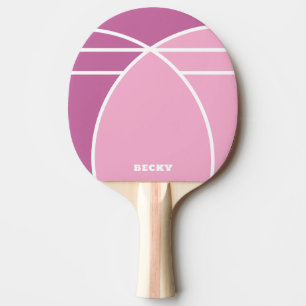 Raquete de Ping Pong Personalizada Rosa com Nome