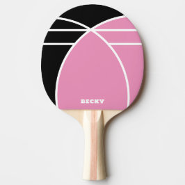Raquete de Ping Pong Personalizada Rosa e Preta