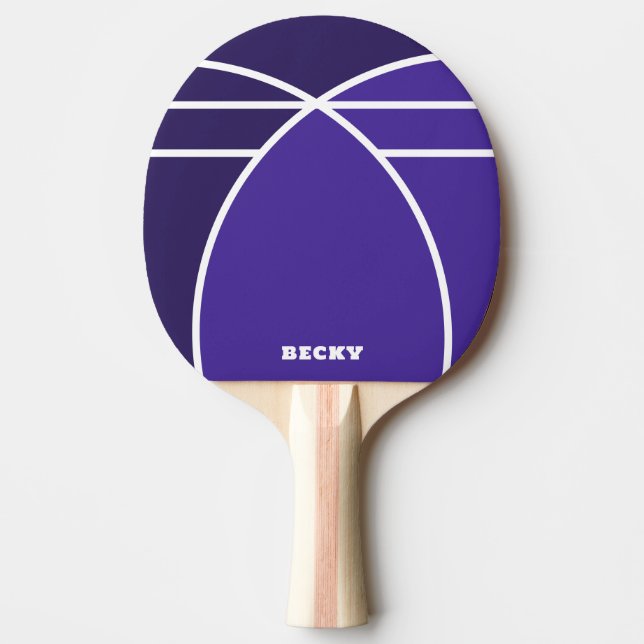 Raquete de Ping Pong Personalizada Tons de Azul (Frente)