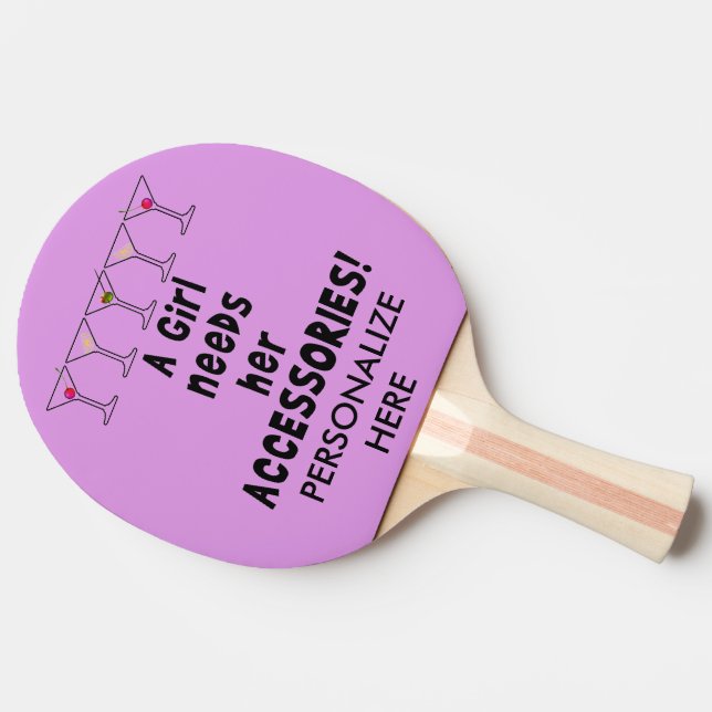 RAQUETE DE PING PONG PERSONALIZADA, UMA MENINA PRE (Lateral)