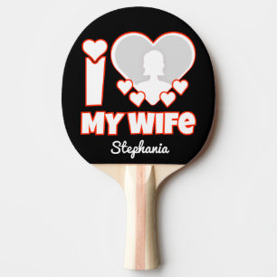 Raquete De Ping Pong Personalizado Amo Minha Esposa - Adicionar Nome e