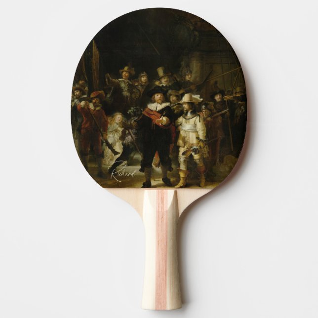 Raquete De Ping Pong Personalizado - The Night Watch-Rembrandt (Frente)