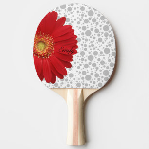 Raquete De Ping Pong Personalizar margarida vermelha Bolinhas