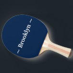 Raquete De Ping Pong personalizar nome de alteração texto marinho azul<br><div class="desc">personalize o nome da alteração texto marinho branco Ping Pong Paddle azul você pode personalizar o modelo,  o texto,  o nome e torná-lo seu!</div>