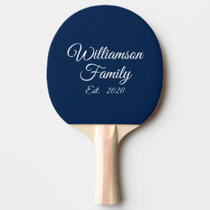 Raquete De Ping Pong Personalizar o marinho do ano do sobrenome azul