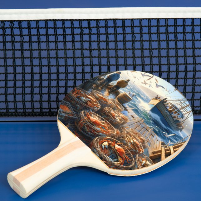 Raquete De Ping Pong Pescadores De Colheita De Crepúsculos Que Recolhem (Insitu)