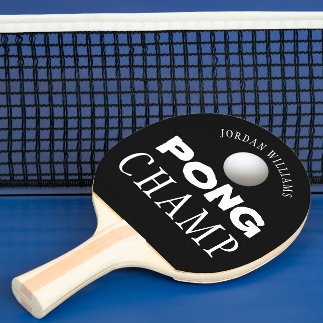 Raquete De Ping Pong PING PONG CHAMP Personalizado em Preto Editável (Insitu)